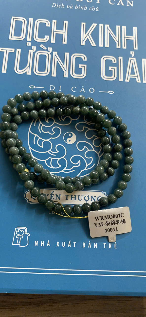Chuỗi ngọc bích Nephrite xanh đậm 108 hạt