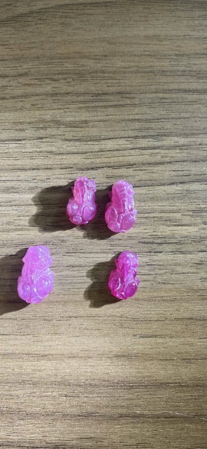 Tỳ hưu chạm khắc từ Ruby hồng (bộ 4 viên)
